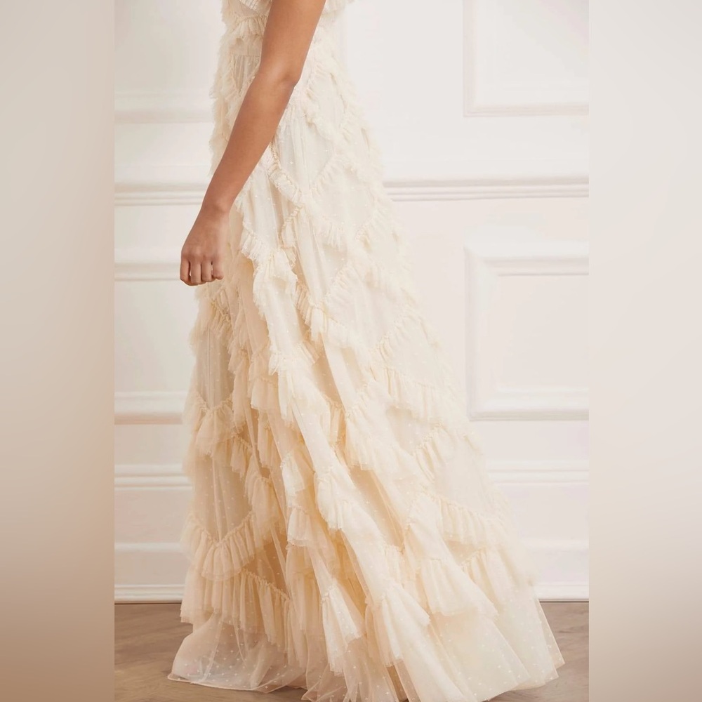 Needle & Thread Cream Ruffled Maxi Dress - Picture 7 of 12